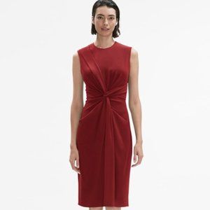 MM Lafleur Taylor Twist Front Pocket Dress in Pomegranate Red